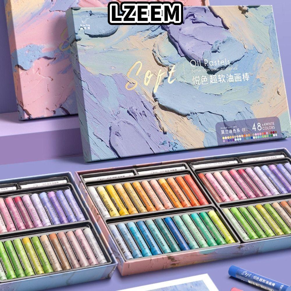 Bút chì vẽ tranh LZEEM, Bộ Pastel dầu mềm nghệ sĩ 24 / 36 / 48 màu chuyên nghiệp, Quà tặng An toàn G