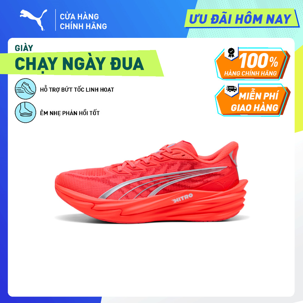 Giày Chạy Bộ PUMA Nam Deviate NITRO 4 Ultra Red-Silver Màu Đỏ
