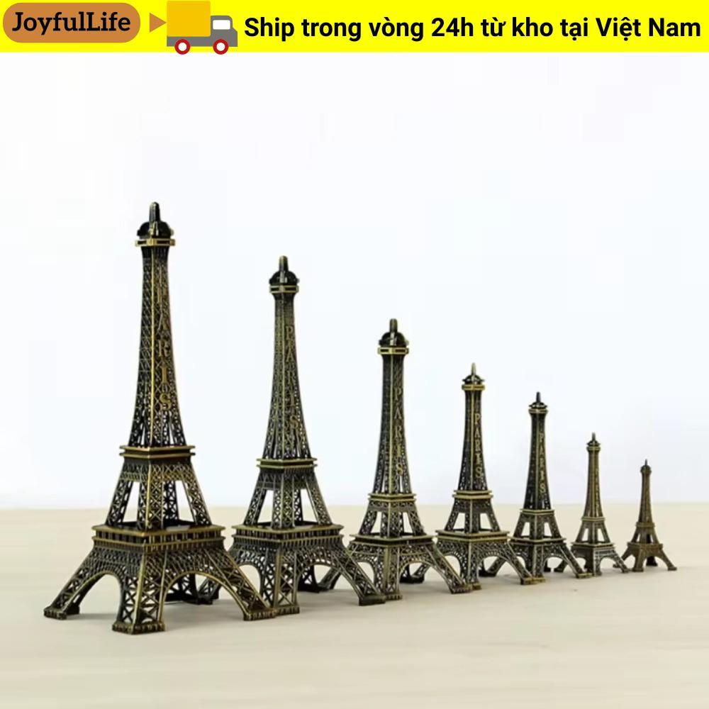 Mô hình tháp Eiffel JOYFULLIFE, Tượng tháp Eiffel kim loại 7 kích cỡ, có hộp Đồng Thiết kế tinh tế T
