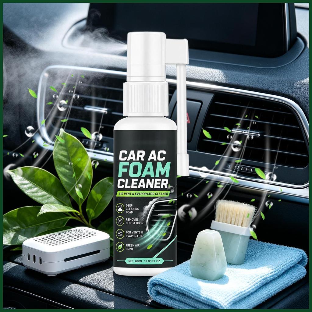Car Ac Vent Cleaner 60ml Làm sạch sâu HVAC Foam kèm khăn AC Coil Cleaner Spray Foam cho ống tản nhiệ