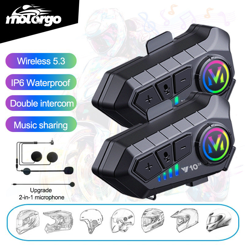 Mũ bảo hiểm xe máy Y10 tai nghe bluetooth 5.3 intercom khoảng cách 300m