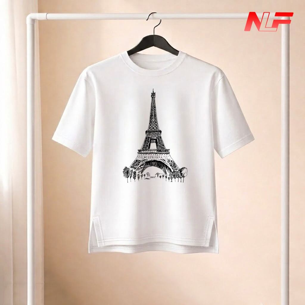 Áo Thun Tay Lỡ Xẻ Tà Tháp Eiffel XT-073 - NLF Store