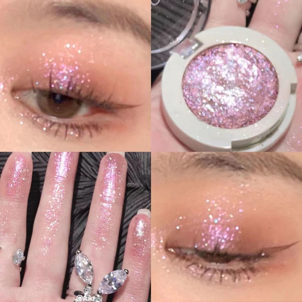 JADED Phấn mắt đơn sắc Long lanh Sequin Pearlescent Đĩa cao