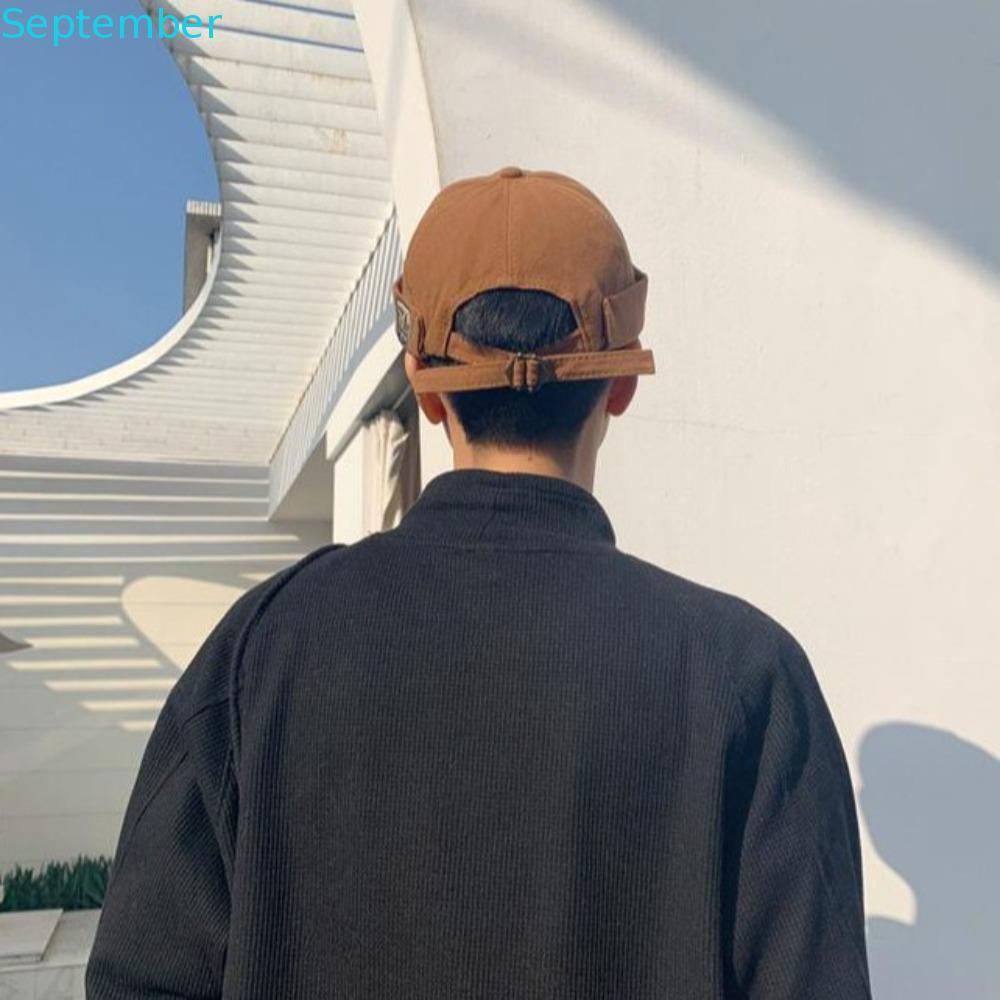 THÁNG 9 Nam Nữ Skullcap, Mũ Không Vành Cotton Unisex, Mũ Docker Retro Màu Bonnet Dưa Docker Cap Ngoà