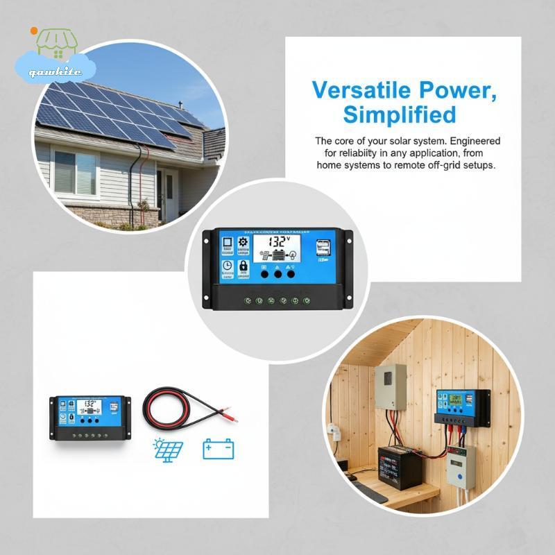 [LI] Bộ điều khiển sạc năng lượng mặt trời 10A / 30A Bảng điều khiển năng lượng mặt trời Bộ điều khi