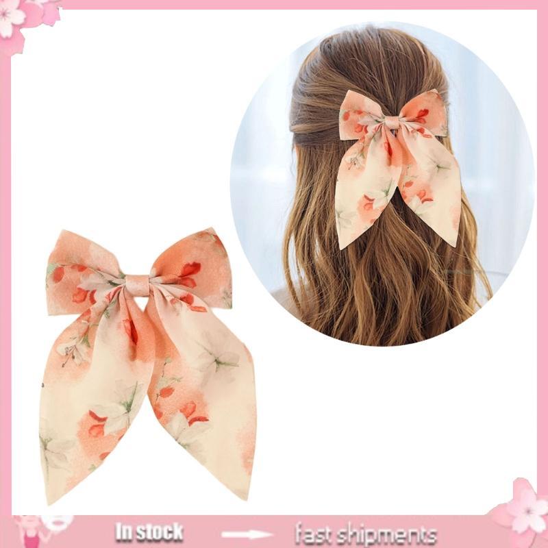 YOI Nơ Barrette Kẹp Tóc Barrette In Hoa Kẹp Tóc Cho Nữ Cô Gái