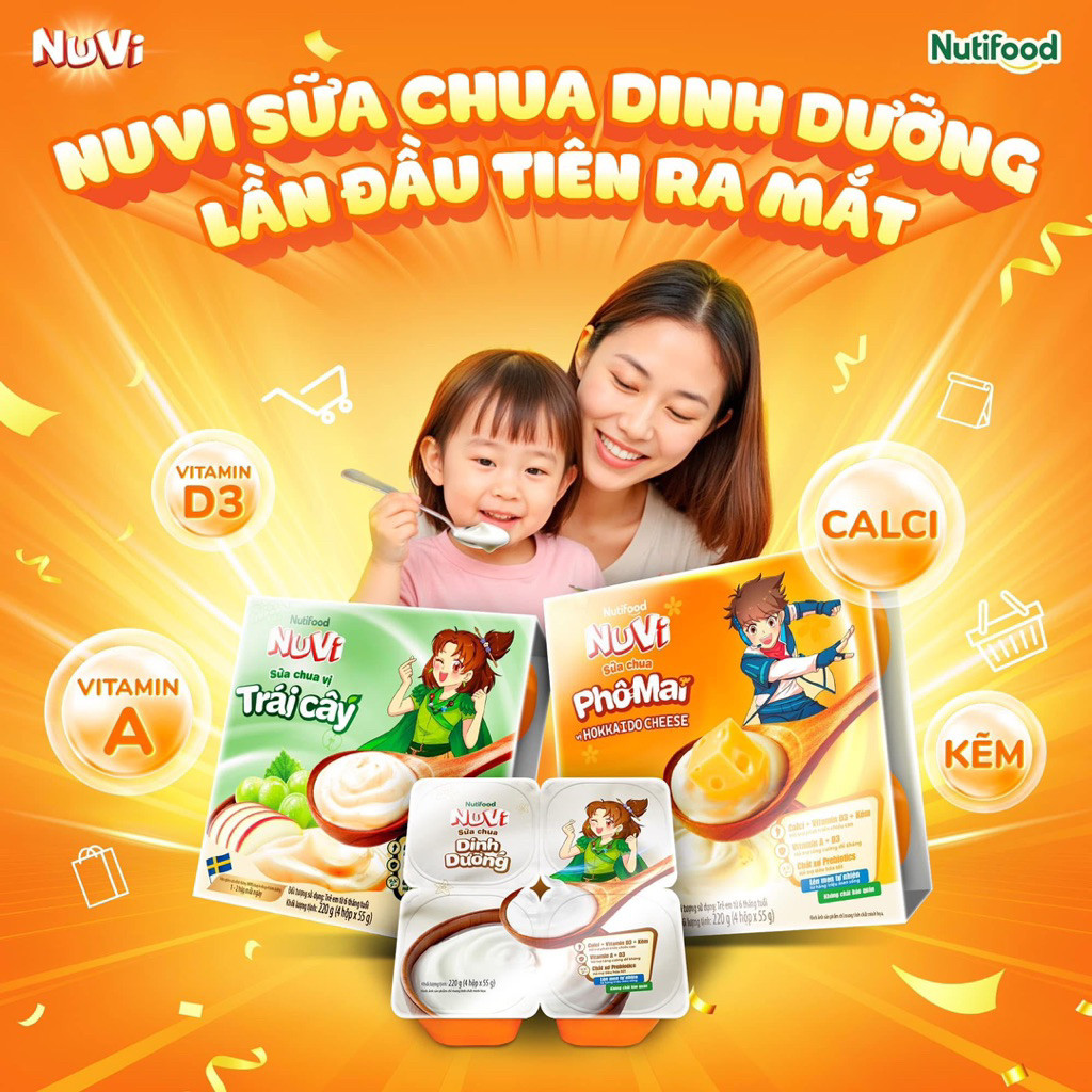 Sữa chua dinh dưỡng NUVI NUTIFOOD (vỉ 4 hộp)