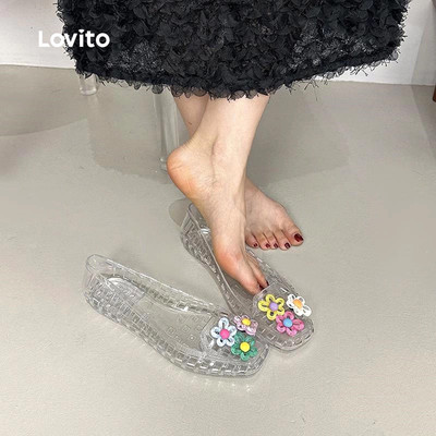 (Kỳ nghỉ) Lovito Dép xăng đan nữ dịu dàng hoa văn đơn giản LFA97006