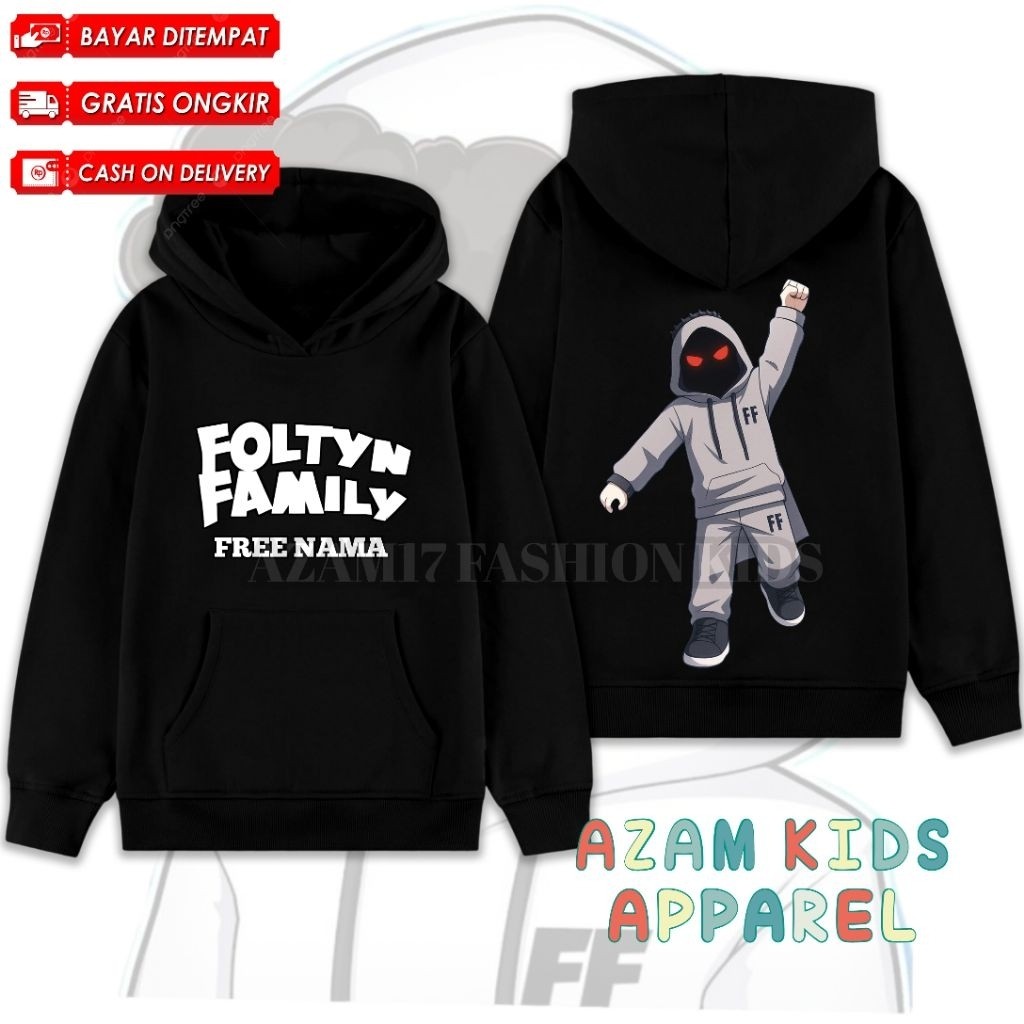 Foltyn Family Youtuber Roblox Game Áo Hoodie trẻ em Free Name / FF Children