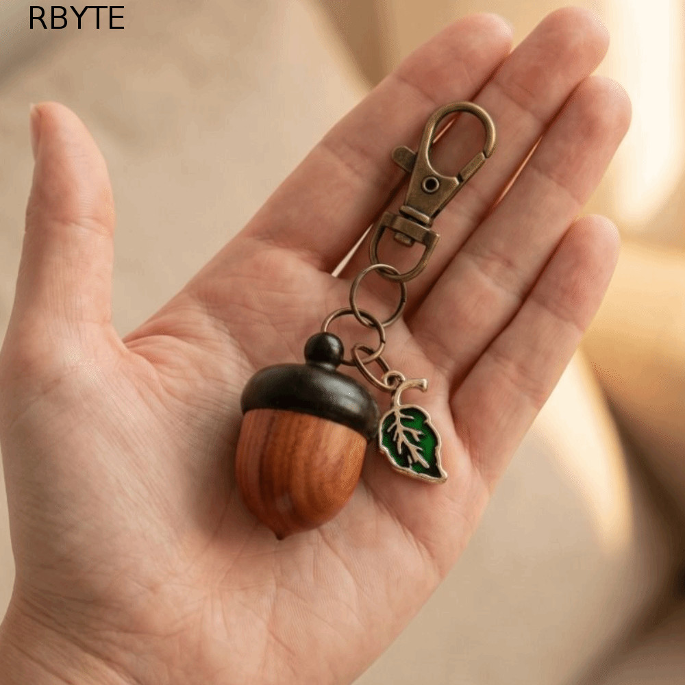 Móc khóa mở xoắn RBYTE Acorn, Twist Open Small Item Storage Acorn Móc khóa Acorn, Mô phỏng tròn di đ