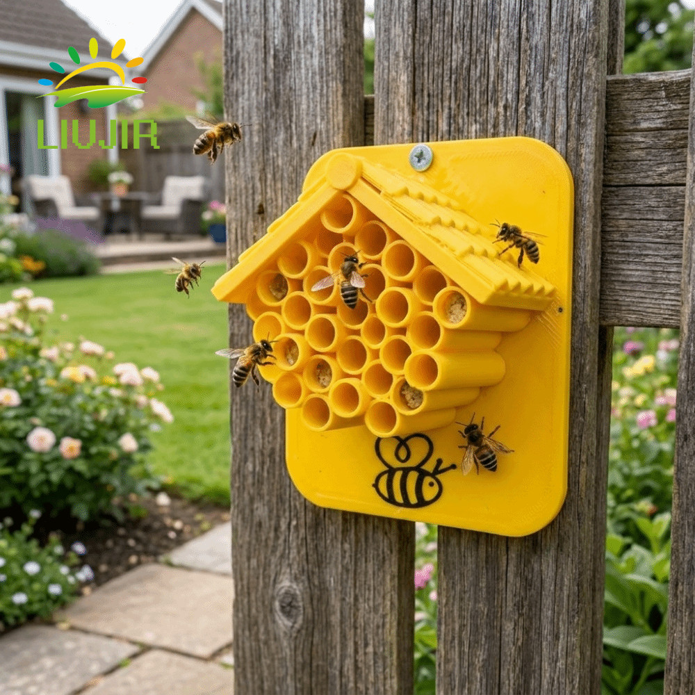 LIUJIR Garden Bee House, Safe Haven Plastic Bee Hotel, Creative Attracts Pollinators Thân thiện với 