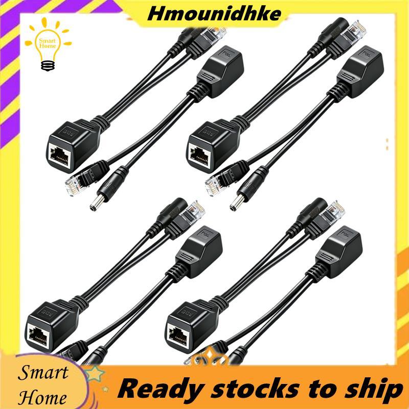 POE Splitter Adapter Cáp 8 Chiếc RJ45 Đầu Phun Bộ Kết Nối Nguồn Cho IP Camera Router AP Network