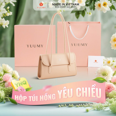 Bộ hộp quà YUUMY (Túi đeo vai nữ YUUMY YN272 + Hộp quà YHQ2 + Túi giấy YTG2 + Túi rút BVR3838 + Thiệp cảm ơn YBT1)