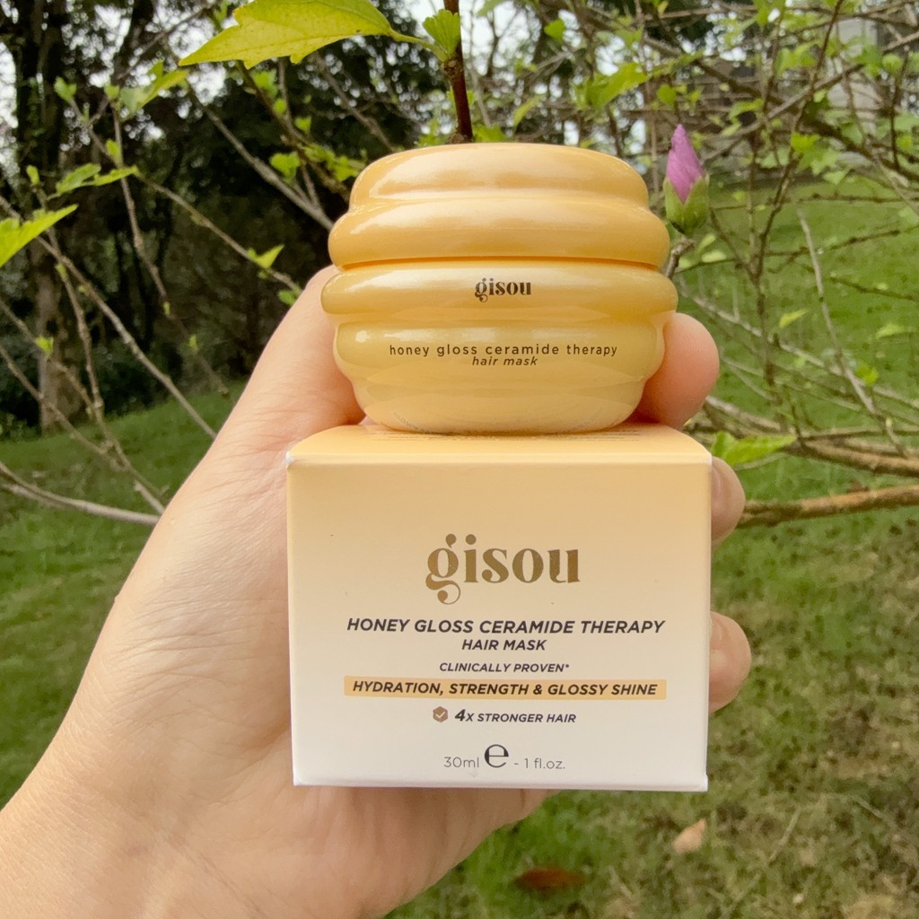 Gisou Honey Ceramide Hair Mask Dưỡng ẩm màu vàng có thể HoneyGloss Mạnh mẽ Soft Gloss Repair
