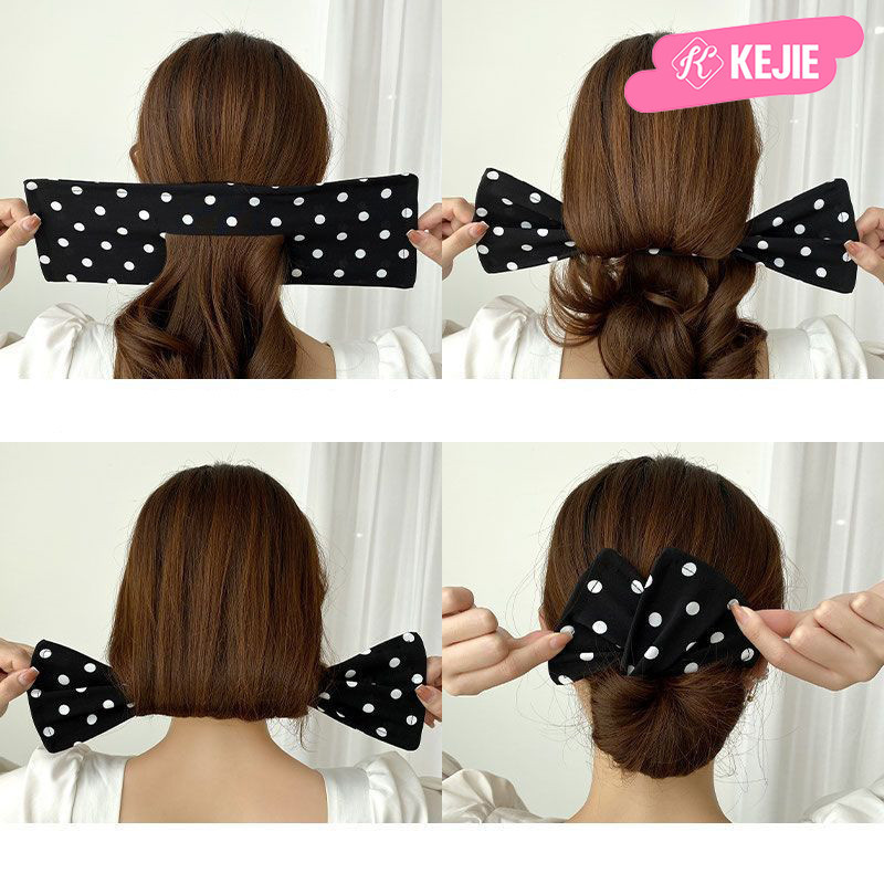 KEJIE 35cm Phong Cách Hàn Quốc Vải Kẹp Tóc Nữ Tóc Chấm Bi Xoắn Kẹp Sáng Tạo Phụ Kiện Tóc