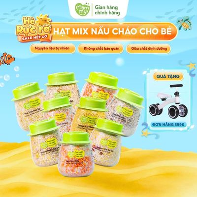 Hạt ăn dặm cho bé mix sẵn Mămmy cháo ăn dặm nhiều dinh dưỡng kết hợp gạo sữa và hạt quý, 120g-145g