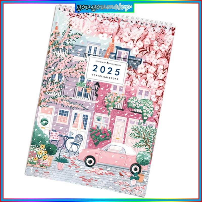 YOUYO 2025 Lịch Du Lịch Treo Tường Lịch Từ 01 2025 Đến 12 2025 Hai Dây Ràng Buộc Lịch Hàng Tháng Cho
