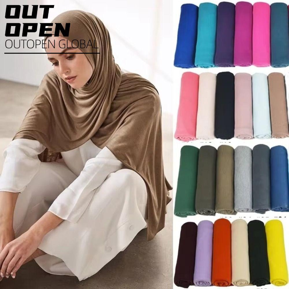 OUTOPEN Đồng Bằng Hijab, Khăn Hijab Mềm 170x60cm, Thời Trang Modal Cotton Dài Jersey Hijab Nữ