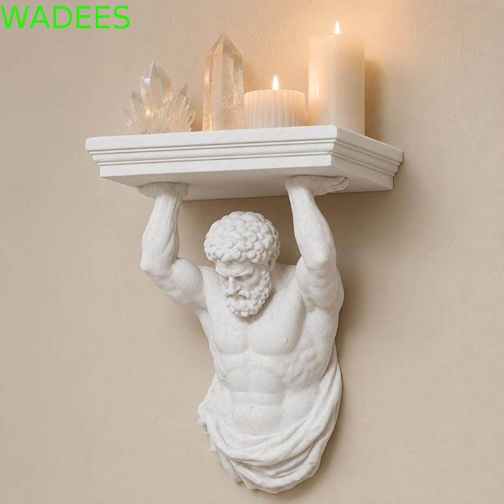 WADEES Atlas Kệ Treo Tường, Kệ Treo Tường Trang Trí Giá Để Đồ Nổi, Nhựa Thực Tế 3D In Atlas Tượng Gi