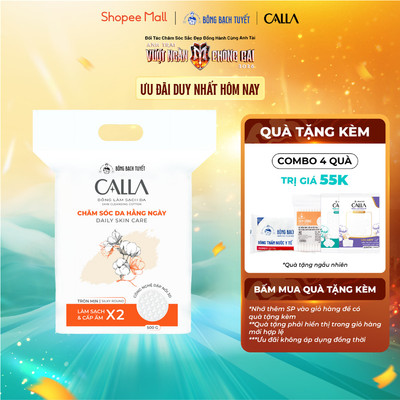 Bông tẩy trang làm sạch da Bông Bạch Tuyết Calla tròn 3D 500gr - (840 Miếng/Gói)