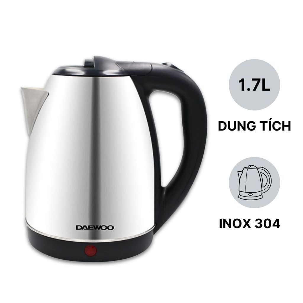 Ấm siêu tốc inox 304 cao cấp đảm bảo an toàn 1.8L Daewoo DWK-S1805