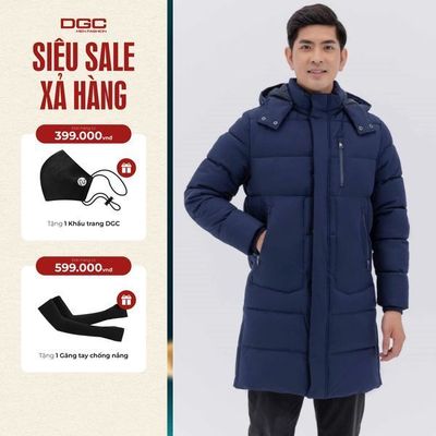Áo khoác nam dáng dài WAJKBC17M DGCs - Áo giữ ấm mùa đông 3 lớp, chống thấm nước, cản gió