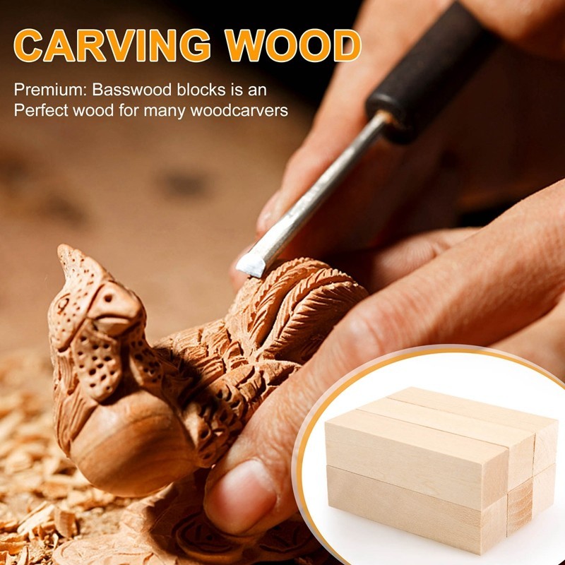 6 Chiếc Basswood Khắc Khối Gỗ Cho Người Mới Bắt Đầu Khắc Sở Thích Bộ DIY Khắc Gỗ