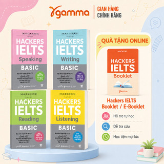 Sách – Combo Hackers IELTS Basic (Bộ 4 Cuốn) –  Kèm Lời Giải Chi Tiết (Band 3.0-5.5+) (Gamma Books)