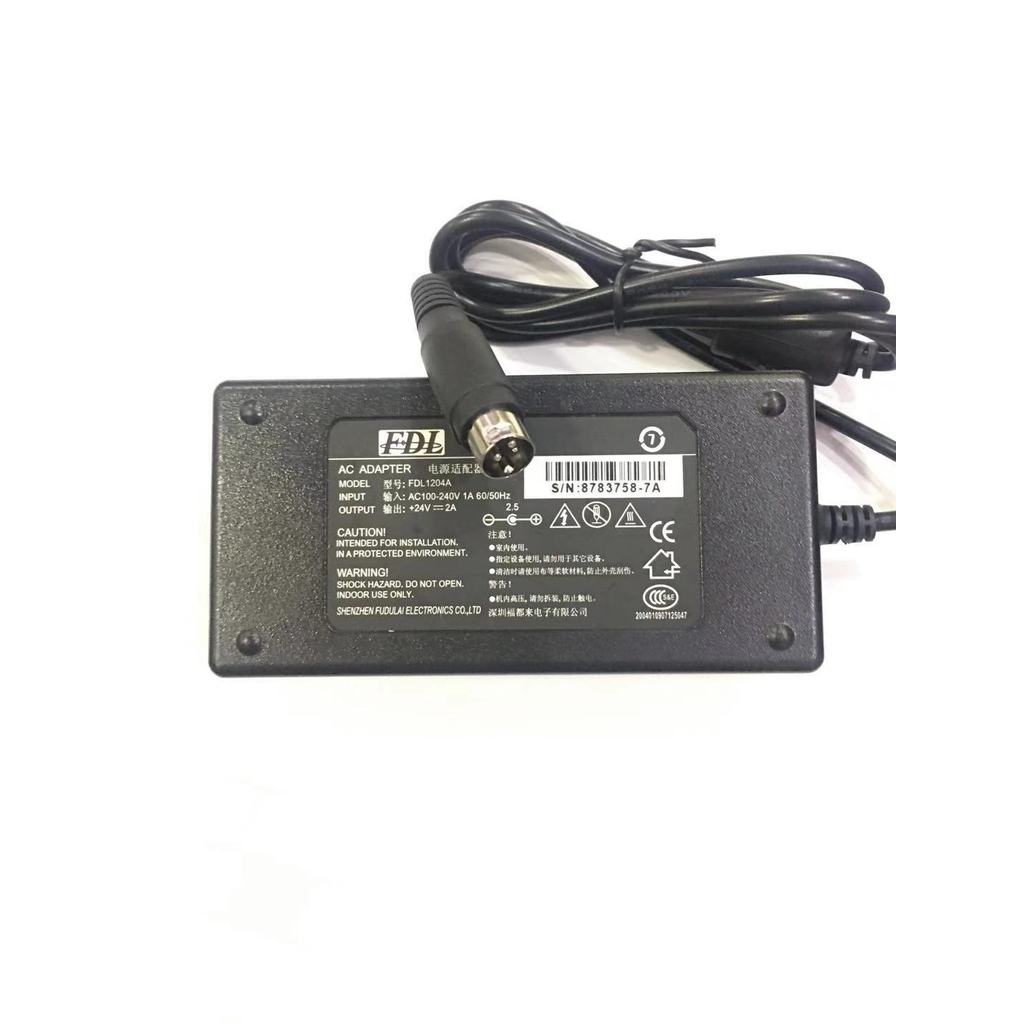 Thích hợp cho máy in Gprinter Gprinter GP1124T Bộ chuyển đổi nguồn 24V2A Cáp dữ liệu ba chân miệng t