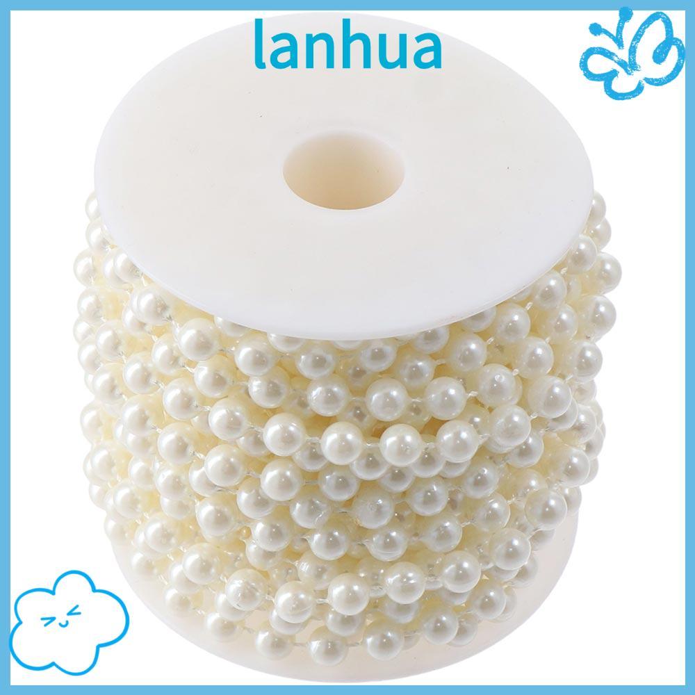 LANHUA Dây ngọc trai ngà, Ống chỉ 33 Feet Hạt ngọc trai giả, Đồ thủ công DIY Ngà 8mm Ngọc trai cuộn 