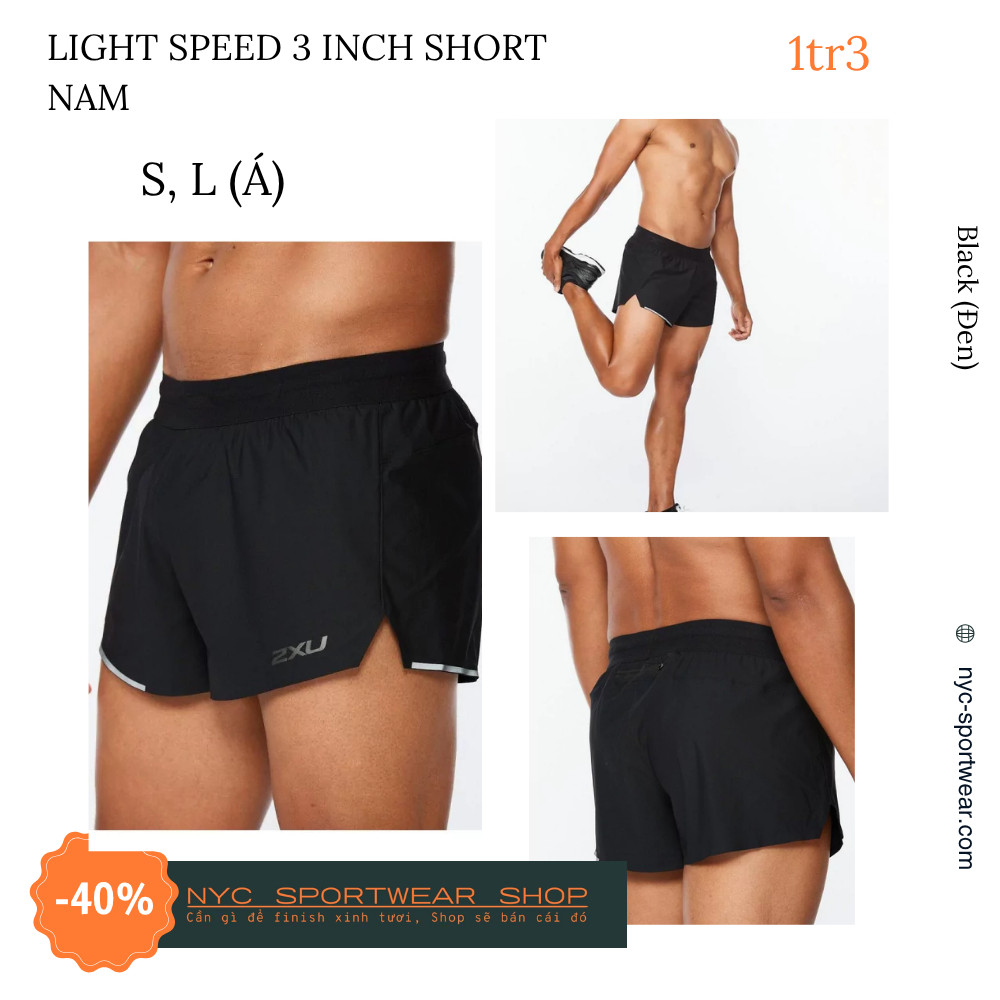 Quần 2XU Light Speed 3 inch Shorts (Nam)