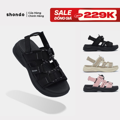 Giày Sandal Unisex Shondo F8B Hiking Dây Rút Đế Cao 5.5cm Nhiều Màu