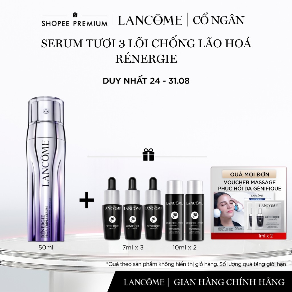 [Lancome x Cổ Ngân] Dưỡng Chất (Serum) Tươi 3 Lõi Ngăn Ngừa Lão Hóa Lancome Renergie Triple 50ml