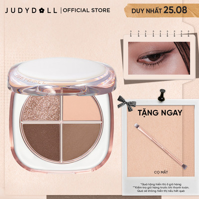 Bảng Phấn Mắt 4 Ô JUDYDOLL 4-Shade Eyeshadow Palette Mịn lì Lên màu tốt Nhũ bắt sáng Lâu trôi 6,5g
