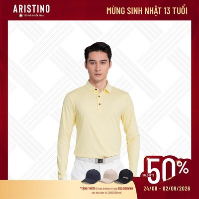 Áo thun golf có cổ dài tay Aristino ALPG27W2