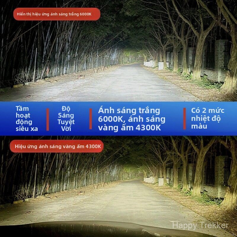 Bóng đèn pha LED 70W tản nhiệt 3 ống đồng H7 ô tô ánh sáng mạnh chiếu xaêu sáng