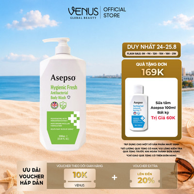 [MUA 1 TẶNG 1] Sữa tắm kháng khuẩn ASEPSO sạch sâu tươi mát Chiết Xuất Thiên Nhiên 1000 ml