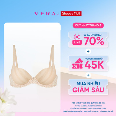 Áo ngực cup 3/4 Misaki nylon phối ren mút vừa - M1095