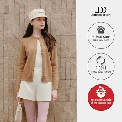 Set 2 Áo Len Suông Cổ Tròn 2KS02.2512, Áo Cardigan Nữ Form Suông Nhẹ Hơi Bo Gấu, Áo Len Nữ Mỏng Thiết Kế Bởi JM