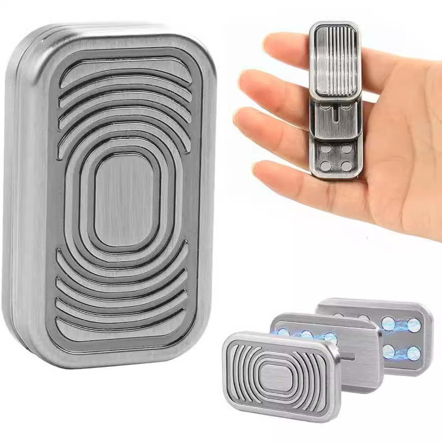 Đồ chơi giải nén xuyên biên giới Kim loại Fidget Spinner edc Đẩy Thương hiệu Ba lớp Sóng âm thanh Đồ