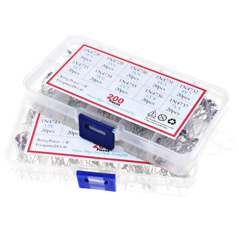 200 Chiếc 1W Zener Diode Assortment Box Kit 1N4728 1N4729 1N4730 1N4731 1N4732 1N4733 1N4734 1N4735 