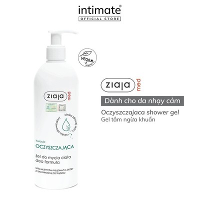 Gel Tắm Ngừa Khuẩn Ziaja Med Kuracja Oczyszczajaca ZIAJA Loại Bỏ Bụi Bẩn, Thông Thoáng Lỗ Chân Lông 400ml