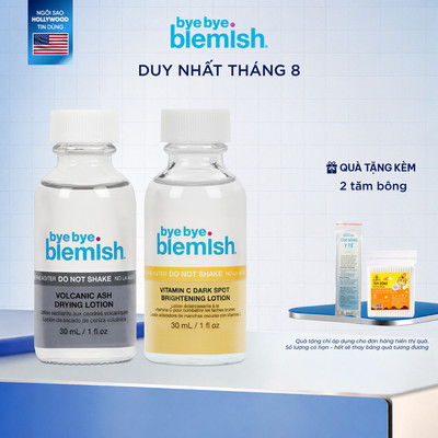 Combo Chấm mụn tro núi lửa dành cho mụn trắng, sưng đỏ và Chấm mụn Vitamin C dành cho da mụn thâm 30ml