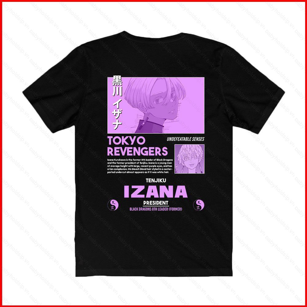 BS1 Tokyo Revengers - Áo thun Izana Kurokawa Anime Áo ngắn tay Mikey Casual Loose 3D In họa tiết Áo 