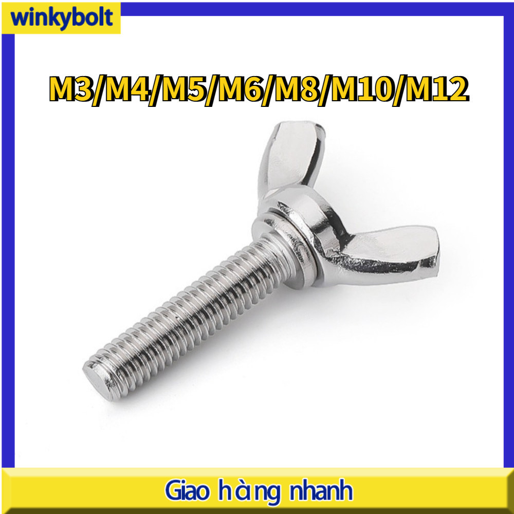 Bulong Cánh Chuồn Inox 304/Bulong tai hồng inox 304/bulong tay cánh bướm inox 304/M3 / M4 / M5 / M6 