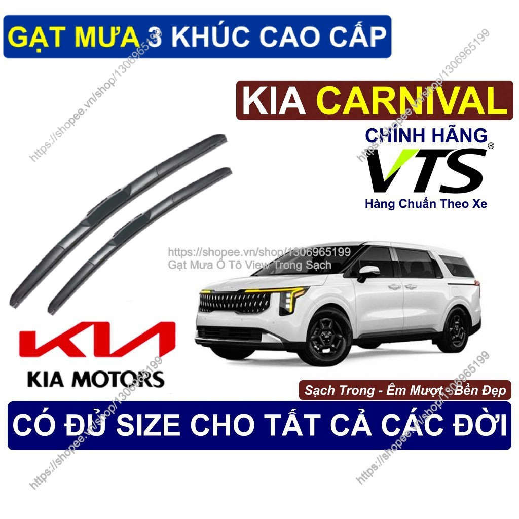 Gạt Mưa 3 Khúc Sạch Êm Bền Kính Lái KIA CARNIVAL, Cặp Gạt Mưa 3 Khúc Kính Lái KIA CARNIVAL,  KIA CAR