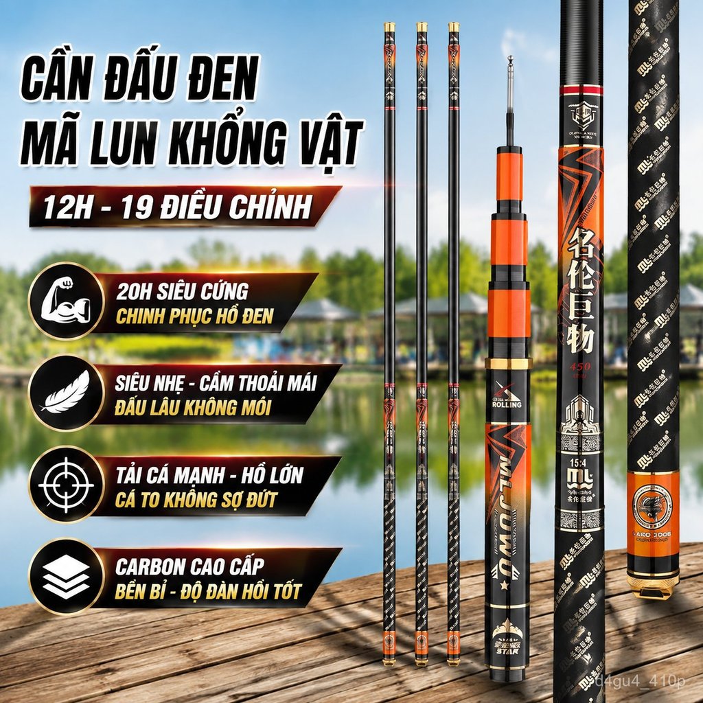 Cần câu Minglun 12H 19H 20H, cần cứngêu nhẹ, câu cá rô phi nhanh, bán chạy