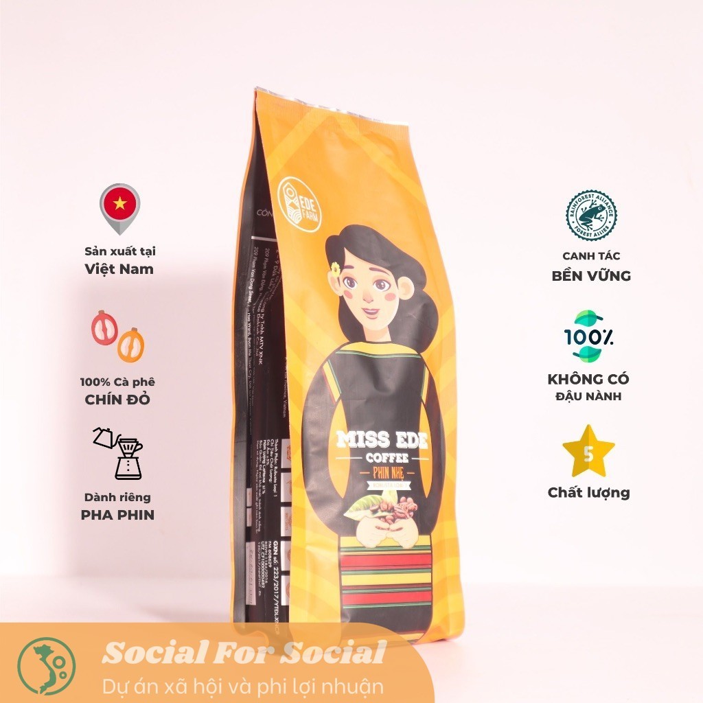 Hộp quà cà phê robusta honey PHIN VIETNAM - MISS EDE 250g