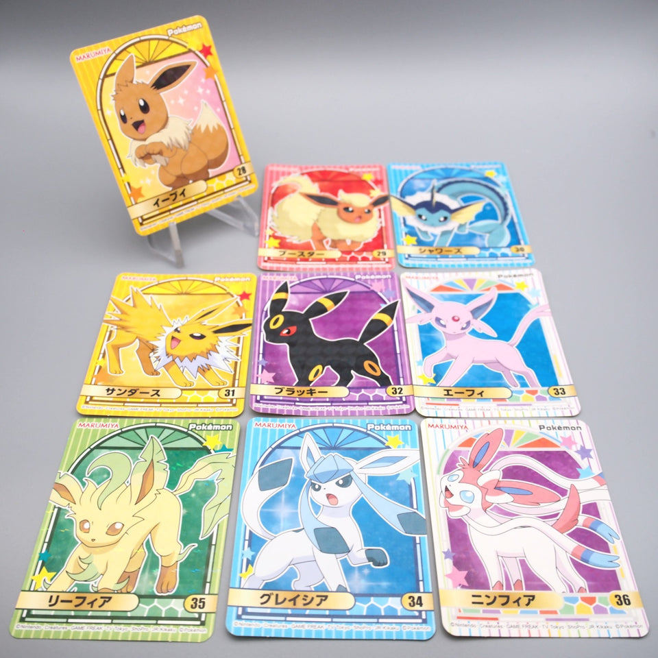 Pokemon Card 9set Eevee Umbreon Espeon Seal Sticker MARUMIYA NM-EX Japanese s071