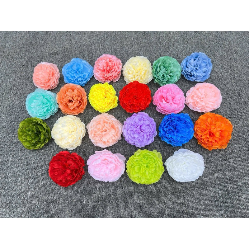 ĐẦU BÔNG MẪU ĐƠN PEONY - BÔNG TO 11cm - hoa lụa - Hoa Giả- Hoa Trang Trí
